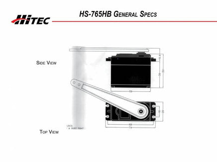 Hitec - HS-765HB Karbonite, Sail Control Boat Servo, .23sec/183oz @ 6.0v - Hobby Recreation Products