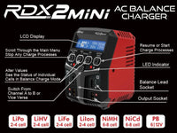 Hitec - RDX2 Mini AC Balance Charger - Hobby Recreation Products