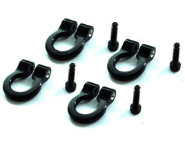Hot Racing - 1/10 Scale Aluminum Black Tow Shackle D-Rings (4pcs) - Hobby Recreation Products