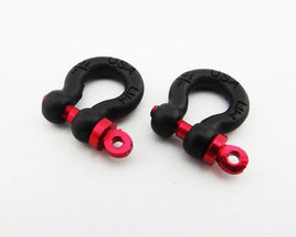 Hot Racing - 1/10 Scale Aluminum Black Tow Shackles D-Rings (2pcs) - Hobby Recreation Products