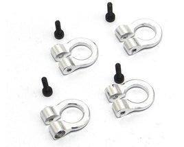 Hot Racing - 1/10 Scale Aluminum Silver Tow Shackle D-Rings (4) - Hobby Recreation Products
