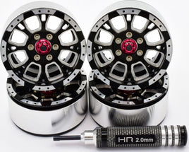 Hot Racing - Aluminum Billet 1.9 Beadlock Wheels, w/12mm Hex (C-Style) (4) - Hobby Recreation Products