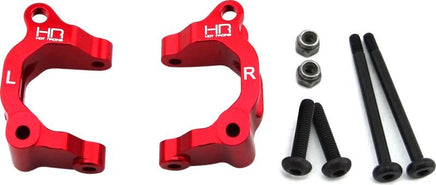 Hot Racing - Aluminum Caster w/ King Pins, for Arrma 2WD, Red - Hobby Recreation Products