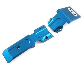 Hot Racing - Aluminum Front Skid Plate (Blue), for Traxxas Revo or Slayer - Hobby Recreation Products