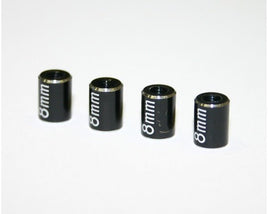 Hot Racing - Aluminum Standoff Post Link 6x8mm w/ M3 Threads, Black, 4pcs - Hobby Recreation Products