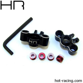 Hot Racing - Black Aluminum Knuckles, 1/16 (Red Screw) - Hobby Recreation Products
