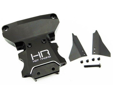 Hot Racing - Black Aluminum Rear Bulkhead for Traxxas 1/10 Rally 4X4 and Slash 4x4 LCG - Hobby Recreation Products