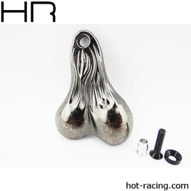 Hot Racing - Black Chrome 3D Truck Dangler Balls, Bull Nuts - Hobby Recreation Products