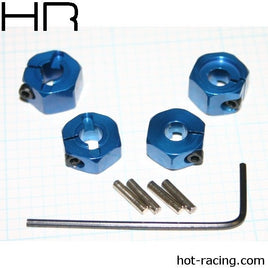 Hot Racing - Blue Aluminum 12mm Wheel Hex, 2WD (4) - Hobby Recreation Products
