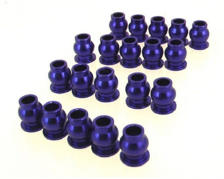 Hot Racing - Blue Aluminum Hollow Ball Set (20) for Axial AX10, SCX10, Yeti, Scorpion - Hobby Recreation Products