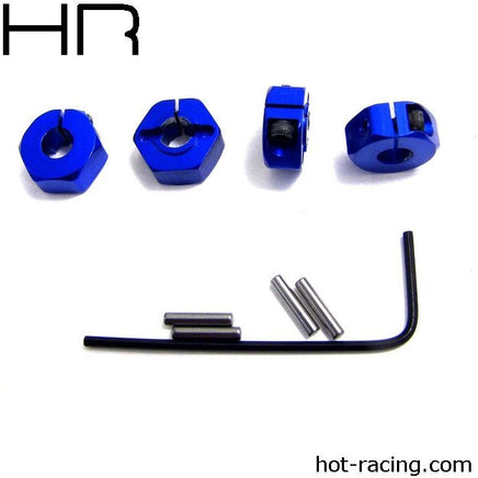 Hot Racing - Blue Aluminum Locking 12mm Wheel Hex Kit - Hobby Recreation Products