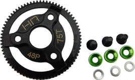 Hot Racing - Hardened Steel Spur Gear, 75 Tooth, 48 Pitch, Green, for Traxxas 2WD - Hobby Recreation Products