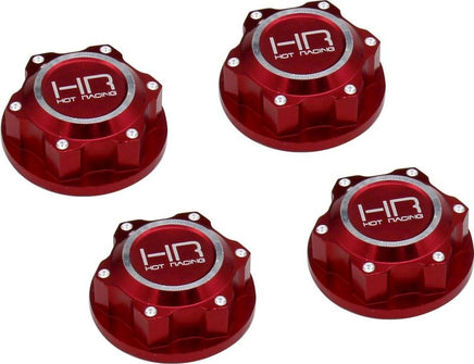 Hot Racing - Serrated Dirt Shield Wheel Nuts, (Red) for Arrma 1/5 - Hobby Recreation Products
