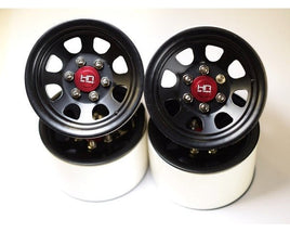 Hot Racing - Steel 2.2 Beadlock 6-Lug Wagon Wheels for Vehicles with 12mm Wheel Hexes (Black) - Hobby Recreation Products