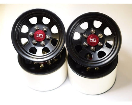 Hot Racing - Steel 2.2 Beadlock 6-Lug Wagon Wheels for Vehicles with 12mm Wheel Hexes (Black) - Hobby Recreation Products
