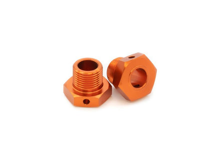 HPI Racing - 17mm Hex Hub Adaptor (Orange/2pcs) - fits Savage X Flux V2 and 4.6 GT-6 - Hobby Recreation Products