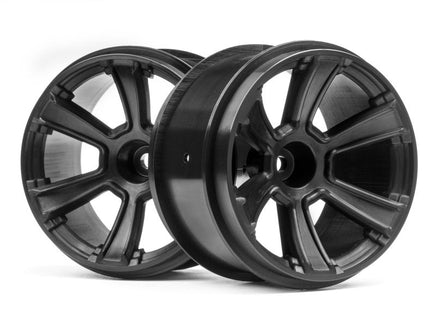 HPI Racing - 6-Shot MT Wheel, Black, (2pcs), Jumpshot MT - Hobby Recreation Products