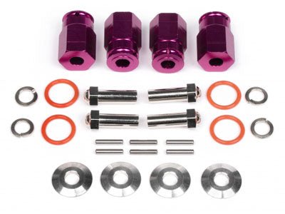 HPI Racing - Aluminum Wide Hex Hub, 12mm, 24mm Wide, Purple, Wheely King (Opt) - Hobby Recreation Products