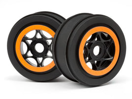 HPI Racing - Black and Orange AH-64 Wheel, 42X83mm, for the Apache C1 SC (2pcs) - Hobby Recreation Products