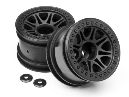 HPI Racing - Black Split 8 Truck Wheel, for the Firestorm or Wheely King (2pcs) - Hobby Recreation Products