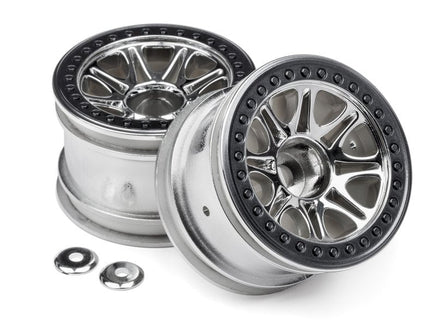 HPI Racing - Chrome Split 8 Truck Wheel, for the Firestorm, and Wheely King (2pcs) - Hobby Recreation Products