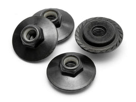 HPI Racing - Flanged Lock Nut, M5X8mm, Black, (4pcs) - Hobby Recreation Products