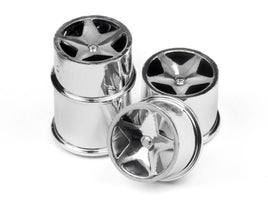 HPI Racing - Q32 Super Star Wheel Set, Front and Rear, Chrome, 18X10/18X14, (4pcs) - Hobby Recreation Products