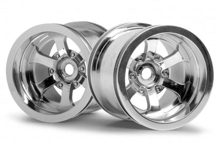 HPI Racing - Scorch 6-Spoke Wheel, Shiny Chrome, 55X50mm, (2pcs) - Hobby Recreation Products