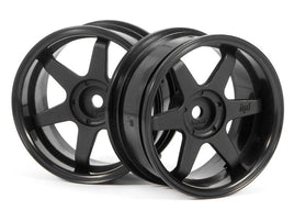 HPI Racing - TE37 Wheels, 26mm-6mm Offset, Black, Fits 26mm Tire - Hobby Recreation Products