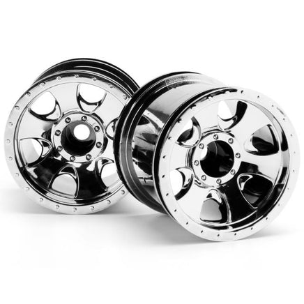 HPI Racing - Warlock 2.2" Wheels, Chrome (2pcs) - Hobby Recreation Products