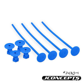 J Concepts - 1/10th Off-Road Tire Stick, Holds 4 Mounted Tires, Blue - Hobby Recreation Products