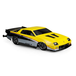 J Concepts - 1987 Chevy Camaro IROC Clear Body, for DR10, 22S- 11.25" Width & 13" Wheelbase - Hobby Recreation Products