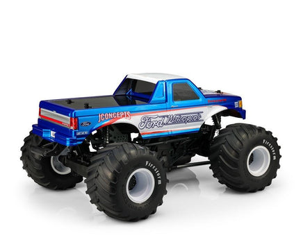 J Concepts - 1989 Ford F-250 Monster Truck Body w/ Racerback, fits Losi LMT, Axial SMT10 - Hobby Recreation Products