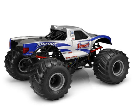 J Concepts - 2010 Ford Raptor, Summit Racing BIGFOOT "Scallop" Body Only, Clear - Hobby Recreation Products
