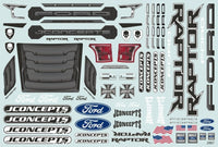 J Concepts - 2020 Ford Raptor, BF Power Logo MT Clear Body, Fits Losi LMT / Axial SMT10 - Hobby Recreation Products