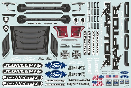 J Concepts - 2020 Ford Raptor, BF Power Logo MT Clear Body, Fits Losi LMT / Axial SMT10 - Hobby Recreation Products