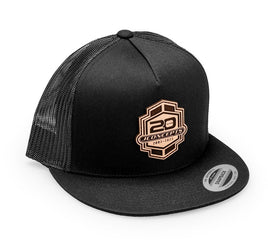 J Concepts - "20th Anniversary" 2023 Hat - Embroidered, Flat Bill, Mesh, Snap-Back Design - Black - Hobby Recreation Products