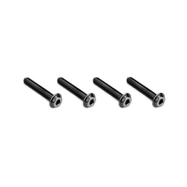 J Concepts - 3x16mm Top Hat Titanium Screw, Stealth Black, 4pc - Hobby Recreation Products
