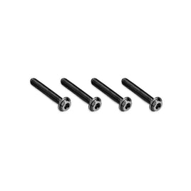 J Concepts - 3x18mm Top Hat Titanium Screw, Stealth Black, 4pc - Hobby Recreation Products