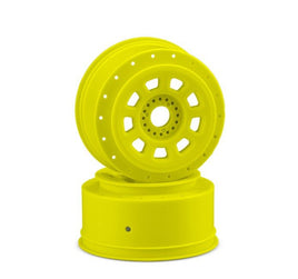 J Concepts - 9-Shot 17mm Hex Wheels, Yellow, for 1/8th Buggy Using SCT Tires, 2pc - Hobby Recreation Products