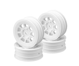 J Concepts - 9 Shot 2.2" Front Buggy Wheel, White, for B6.1, YZ2, XB2, RB7, KC, 4pcs - Hobby Recreation Products