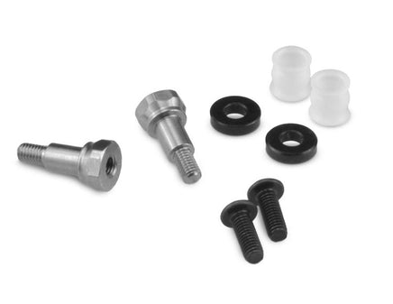 J Concepts - B6.1 / B74 Fin Titanium Front & Rear Shock Stand-offs w/ Bushing & 2mm Spacer - Hobby Recreation Products