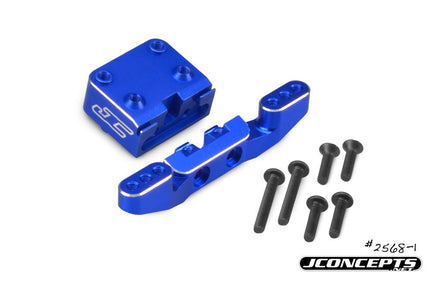 J Concepts - B6/B6D Front Camber Link Mount Bulkhead-Blue - Hobby Recreation Products