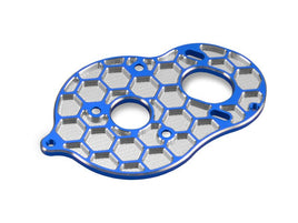 J Concepts - B6D 3 Gear Stand-up Honeycomb Motor Plate, Blue Anodized Aluminum - Hobby Recreation Products