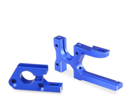 J Concepts - B74 Aluminum Motor & Differential Mount, Blue, Set - Hobby Recreation Products
