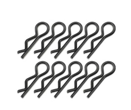 J Concepts - Compact, Angled Body Clips, Black, 10pcs - Hobby Recreation Products