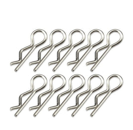 J Concepts - Compact, Angled Body Clips, Silver, 10pcs - Hobby Recreation Products
