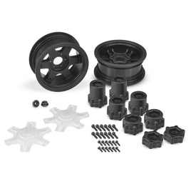 J Concepts - Dragon 2.6" Mega Truck Wheel, w/ Adaptors, and Discs, Black, (2pcs) - Hobby Recreation Products