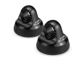 J Concepts - Fin, 12mm V2 shock cap, black (2PC) (Fits B5M, T5M, SC5M) - Hobby Recreation Products