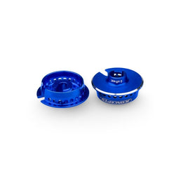 J Concepts - Fin, 13mm Spring Cup, 0mm Off-Set, Blue, Fits Team Associated 13mm Spring - Hobby Recreation Products